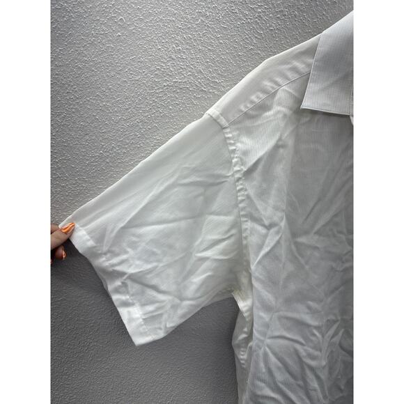 Enro Mens Shirt Size 17.5 Half Sleeve White Button Down Collared Stained - Picture 3 of 15